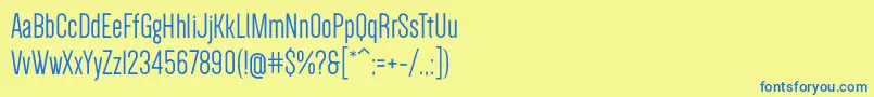 DenseRegular Font – Blue Fonts on Yellow Background