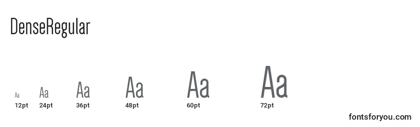 DenseRegular Font Sizes