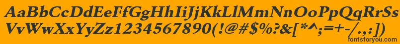 UrwgaramondtextbolextwidOblique Font – Black Fonts on Orange Background