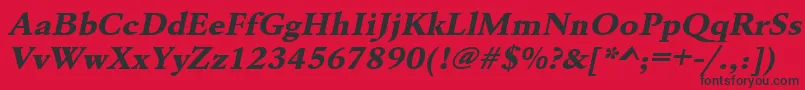 UrwgaramondtextbolextwidOblique Font – Black Fonts on Red Background