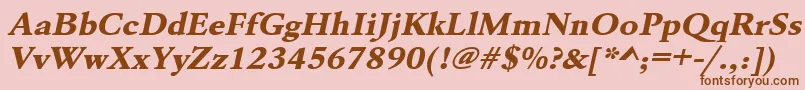 UrwgaramondtextbolextwidOblique Font – Brown Fonts on Pink Background