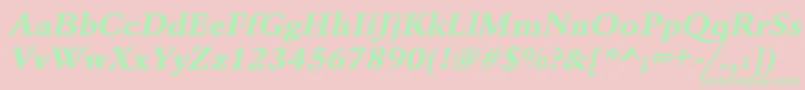 UrwgaramondtextbolextwidOblique Font – Green Fonts on Pink Background