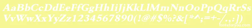 UrwgaramondtextbolextwidOblique Font – White Fonts on Yellow Background