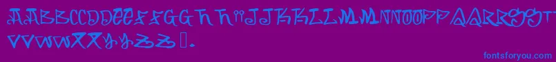 Arking-fontti – siniset fontit violetilla taustalla