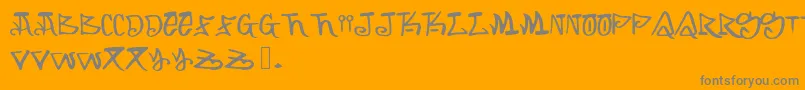 Arking-Schriftart – Graue Schriften auf orangefarbenem Hintergrund