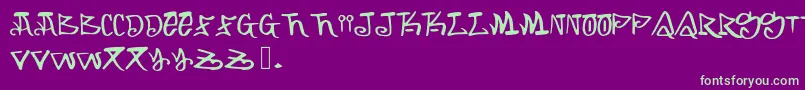 フォントArking – 紫の背景に緑のフォント