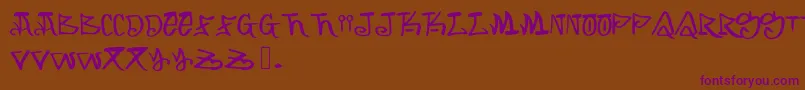 Arking-fontti – violetit fontit ruskealla taustalla