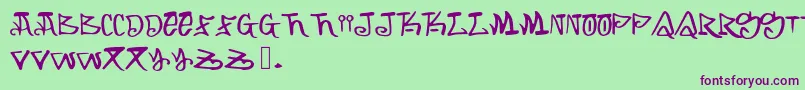 Arking Font – Purple Fonts on Green Background