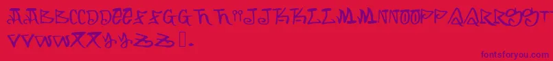 Arking Font – Purple Fonts on Red Background