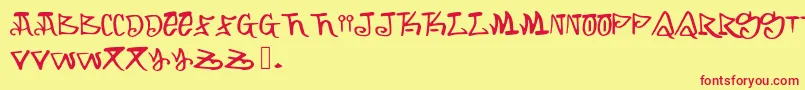 Arking Font – Red Fonts on Yellow Background