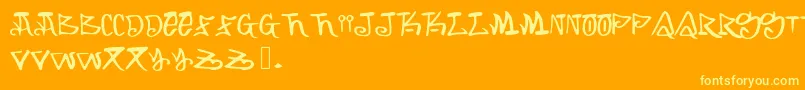 Arking Font – Yellow Fonts on Orange Background