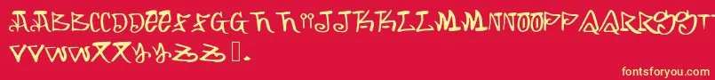 Arking-fontti – keltaiset fontit punaisella taustalla