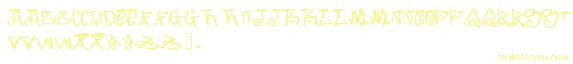 フォントArking – 白い背景に黄色の文字
