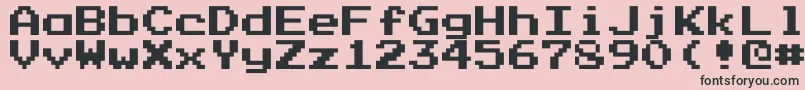 Czcionka Prstartk – czarne czcionki na różowym tle