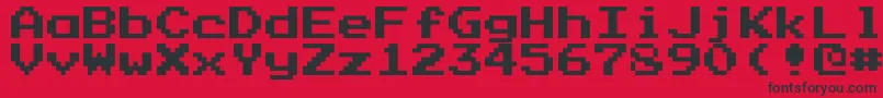 フォントPrstartk – 赤い背景に黒い文字