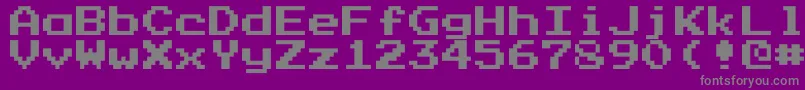 Czcionka Prstartk – szare czcionki na fioletowym tle