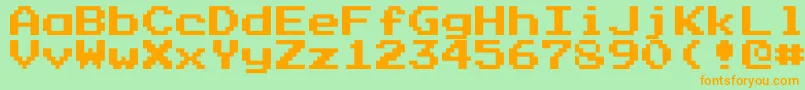 Prstartk Font – Orange Fonts on Green Background