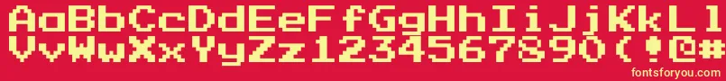 フォントPrstartk – 黄色の文字、赤い背景