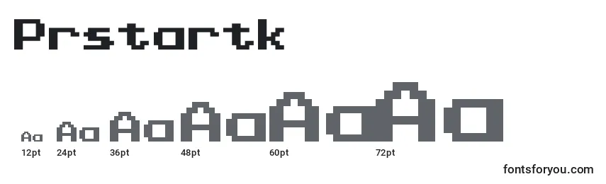 Размеры шрифта Prstartk