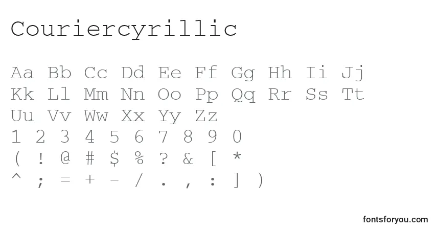 A fonte Couriercyrillic – alfabeto, números, caracteres especiais
