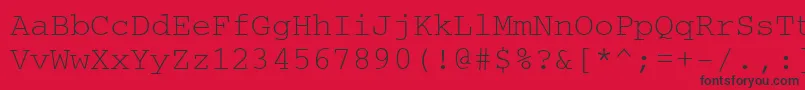 Couriercyrillic-fontti – mustat fontit punaisella taustalla
