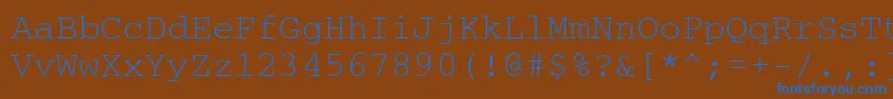 Couriercyrillic-fontti – siniset fontit ruskealla taustalla