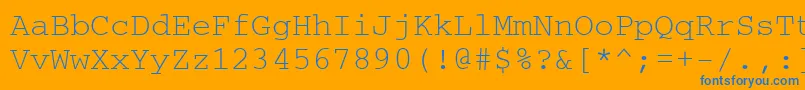 Couriercyrillic Font – Blue Fonts on Orange Background