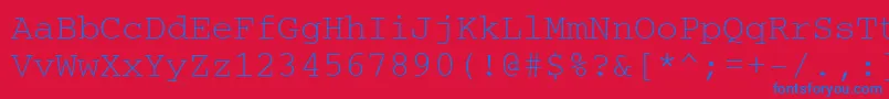 Couriercyrillic Font – Blue Fonts on Red Background