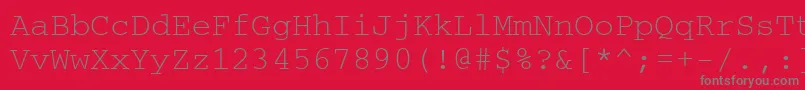 Fonte Couriercyrillic – fontes cinzas em um fundo vermelho