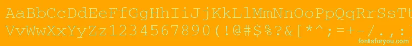 Couriercyrillic Font – Green Fonts on Orange Background