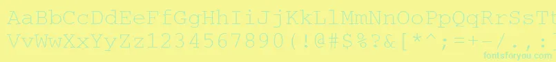 Couriercyrillic Font – Green Fonts on Yellow Background