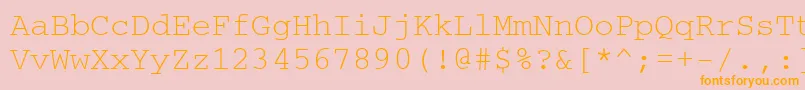 Couriercyrillic Font – Orange Fonts on Pink Background