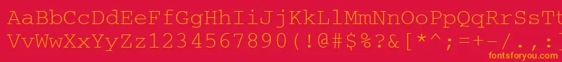 Couriercyrillic Font – Orange Fonts on Red Background