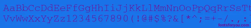 Couriercyrillic Font – Purple Fonts on Blue Background