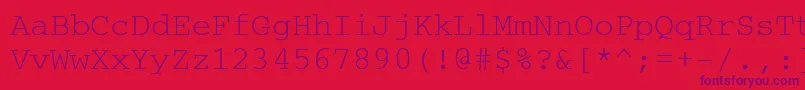 Fonte Couriercyrillic – fontes roxas em um fundo vermelho