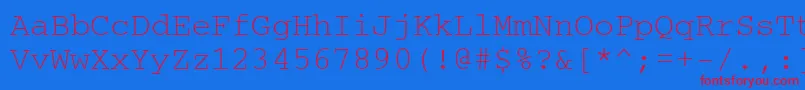 Couriercyrillic Font – Red Fonts on Blue Background