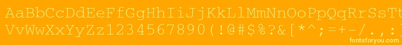 Police Couriercyrillic – polices jaunes sur fond orange