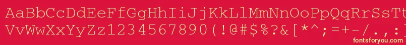 フォントCouriercyrillic – 黄色の文字、赤い背景