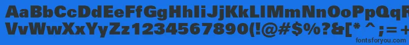 Шрифт ZurichExtraBlackBt – чёрные шрифты на синем фоне