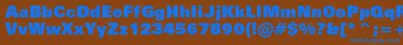 ZurichExtraBlackBt Font – Blue Fonts on Brown Background