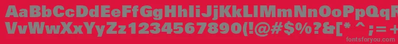 フォントZurichExtraBlackBt – 赤い背景に灰色の文字