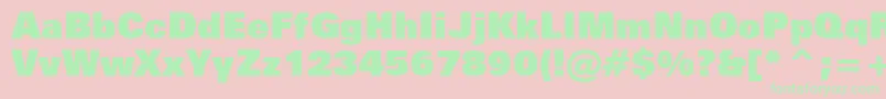 ZurichExtraBlackBt Font – Green Fonts on Pink Background