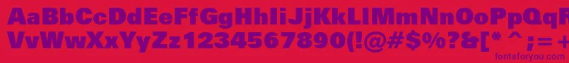 ZurichExtraBlackBt Font – Purple Fonts on Red Background