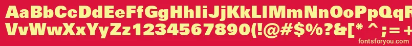 ZurichExtraBlackBt Font – Yellow Fonts on Red Background