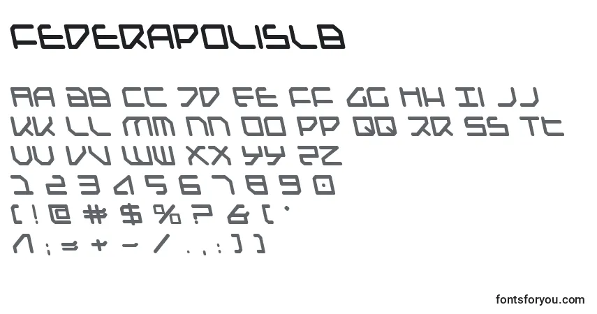 Schriftart Federapolislb – Alphabet, Zahlen, spezielle Symbole