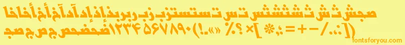 BasrapersianttBolditalic Font – Orange Fonts on Yellow Background