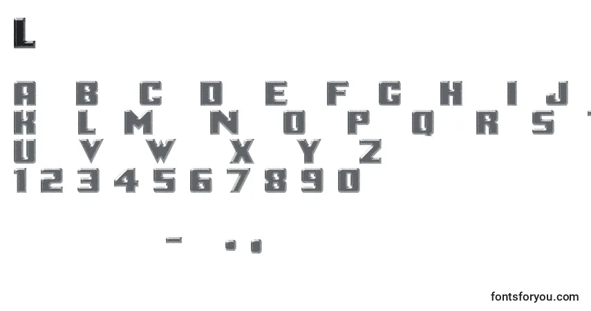 A fonte Logotronik – alfabeto, números, caracteres especiais