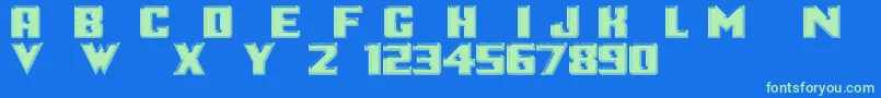 Logotronik Font – Green Fonts on Blue Background