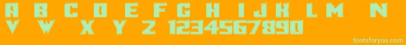 Logotronik Font – Green Fonts on Orange Background