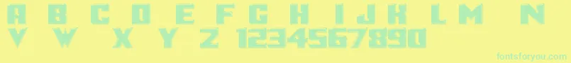 Logotronik Font – Green Fonts on Yellow Background